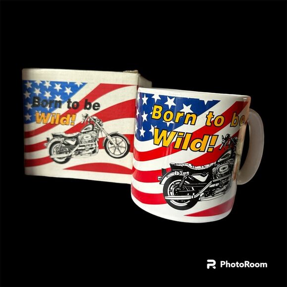Harley Davidson Motorcycles Born To Be Wild Ceramic Coffee Mug With Original Box - Picture 2 of 5